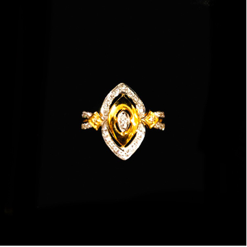22KT Gold Designer CZ Diamond Ladies Ring by Prakash Jewellers