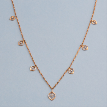 14kt rose gold diamond chain for ladies