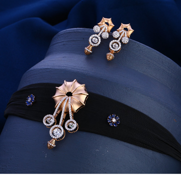 750 Rose Gold stylish Hallmark Necklace Set RN302
