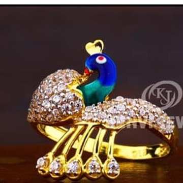 916 gold cz peacock ladied ring