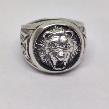 925  sterling silver lion design mens ring by Veer Jewels