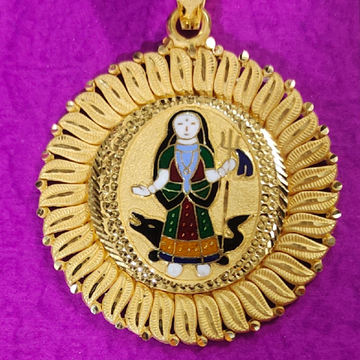 916 Gold Fancy Khodiyar ma mina pendant by Saurabh Aricutting