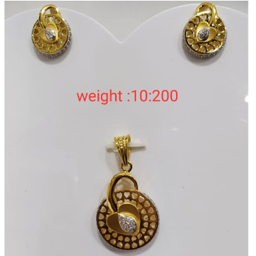 916 gold casting cz pendant set by 