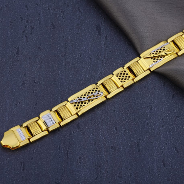 916 Gold Mens Plain Exclusive Bracelet MPB293