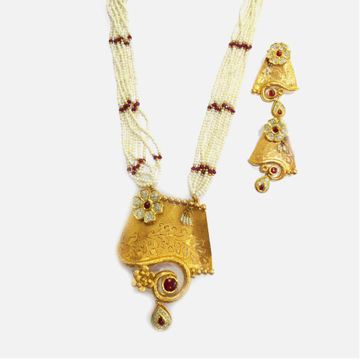916 Gold Antique Bridal Necklace Set RHJ-4125