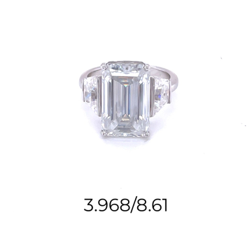 6ct emerald cut moissanite ring 14kt white old .