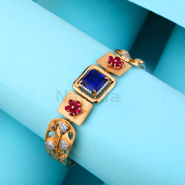 750 Rose Gold Fancy Women's Kada Bracelet RLKB424