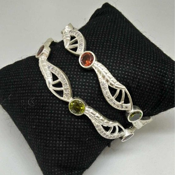 925 Sterling Silver Colour Stone  Designed Bangl by 