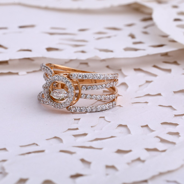 18KT  Rose Gold Delicate Ladies CZ Ring RLR677