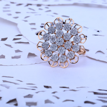 Ladies Rose Gold Designer 18K Ring-RLR96