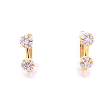 Queenly Floral Diamond Hoop Earrings