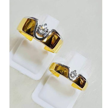 22kt Gold Solitaire Couple Rings by 