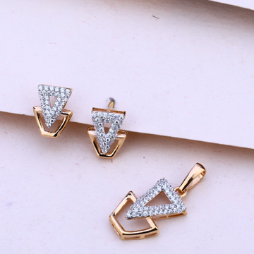 18CT Rose Gold Fancy Hallmark Pendant Set RPS138