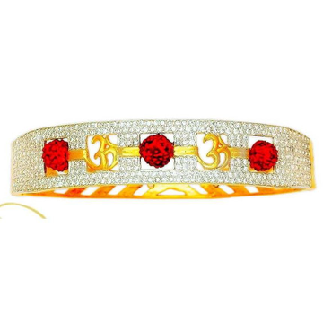 22K Gold CZ Fancy Om Rudraksh Kada by 