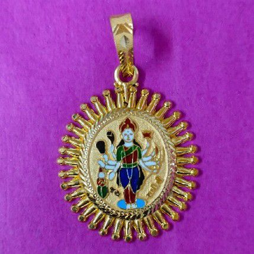 916 Gold Surykiran Sadhi Ma Mina Pendant by Saurabh Aricutting