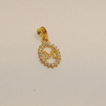 22k gold Name letter "M"pendant by 