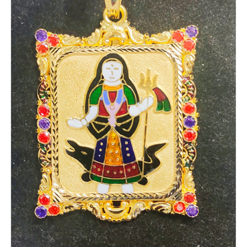 22kt Gold Diomond Khodiyar ma mina pendant by Saurabh Aricutting