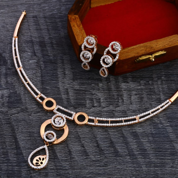 750 Rose Gold Hallmark Classic Ladies Necklace Set...
