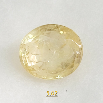 5.02ct round yellow sapphire pukhraj by 