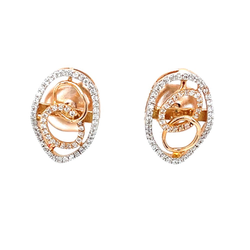 Circular diamond earrings with up & down oval boar...