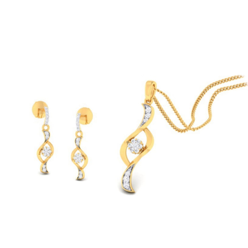 22k gold cz fancy pendant set by 