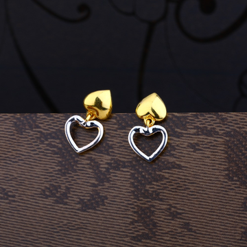 Ladies 22K Gold Cz Delicate Plainn Earring -LPE76