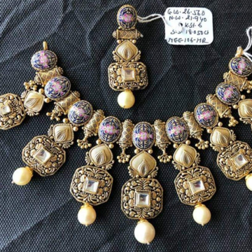 22k gold bule design necklace set