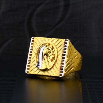 Mens Designer Horse Plain Gold Ring-MPR11