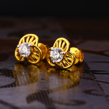 916 Gold Ladies Gorgeous  Solitaire Earring LSE206