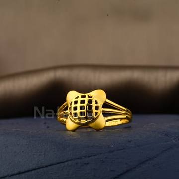 22KT Gold CZ Delicate Ladies Plain Ring LPR541