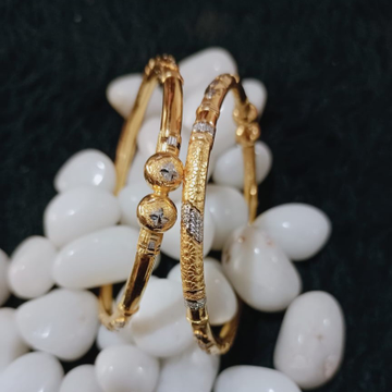 916 Gold Ball Pipe Copper Kadli Bangle by 