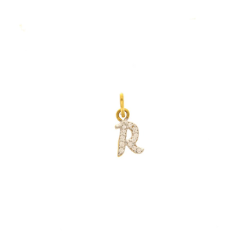Stylish r letter 22carat gold pendant