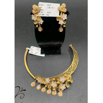 Gold Fancy Necklace Set by V.S. Zaveri