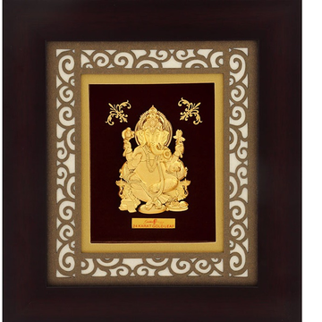 (18.5x21 cm)god ganesh ji divine photo frame 24 k... by 