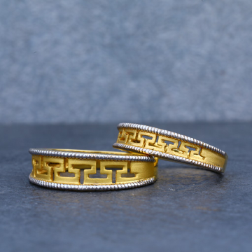22K Desinger Plain Gold Couple Ring-CR27