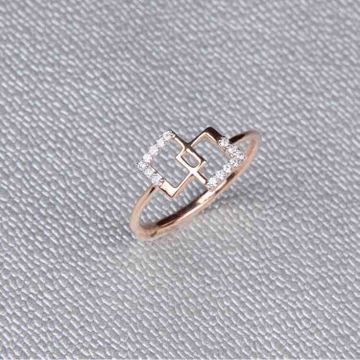 18KT Rose Gold Real Diamond Ladies Ring by 