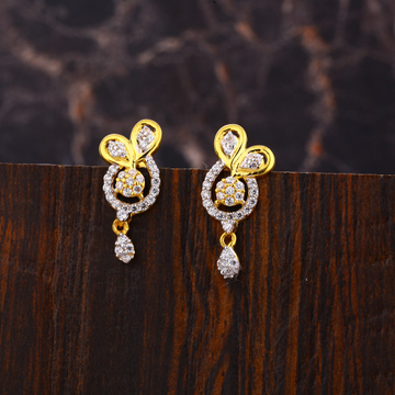 916 Gold CZ Women's Hallmark Fancy Earring LFE524