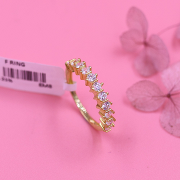 single diamond line ring