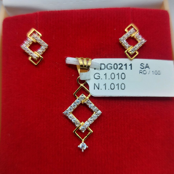 22kt CZ light weight Pendant Set by Parshwa Jewellers
