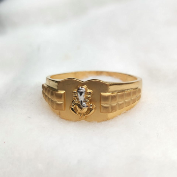 22KT Gold Ganesh Design Gents Ring by 