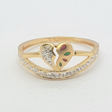 Gold 91.6 Heart Shape Ladies Ring by 