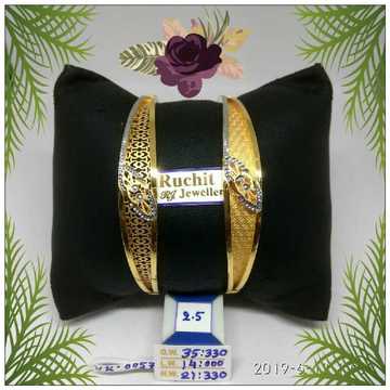 916 gold designer kadli by Ruchit Jewellers
