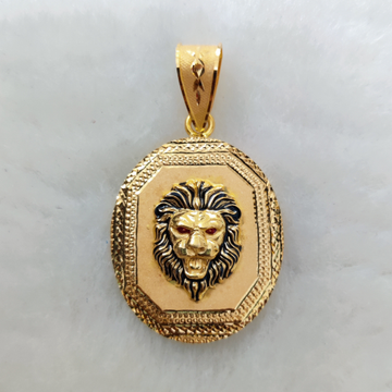 916 gold fancy men's lion face pendant