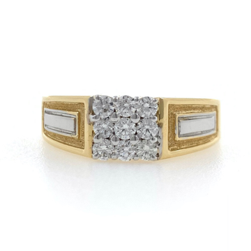18kt / 750 yellow gold everyday wear handmade diamond gents ring 9gr7
