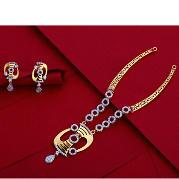 916 CZ Gold Women's Fancy Necklace Set LN17