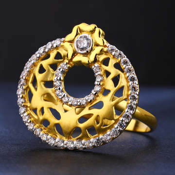 916 Gold Women's Cz Classic  Diamond Ring LR717