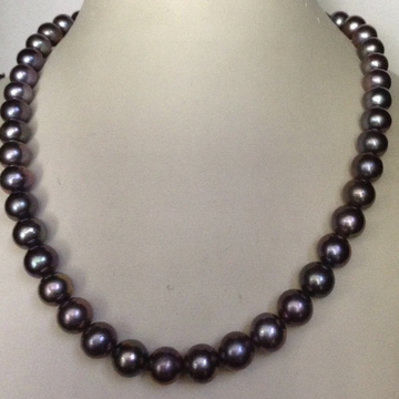 Freshwater grey round natural pearls strand JPM0056