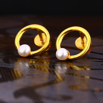 916 Gold Ladies Exclusive Solitaire Earring LSE204