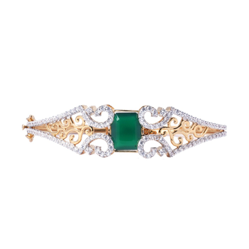 22K Gold Green Stone Bracelet by 