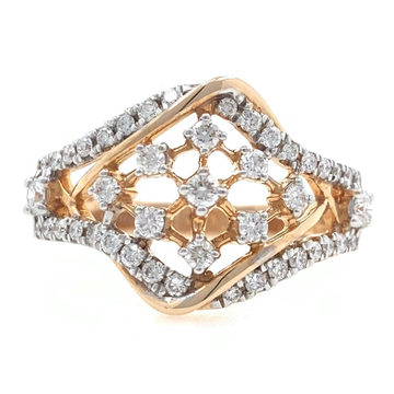 18kt / 750 rose gold fancy diamond ring for ladies...